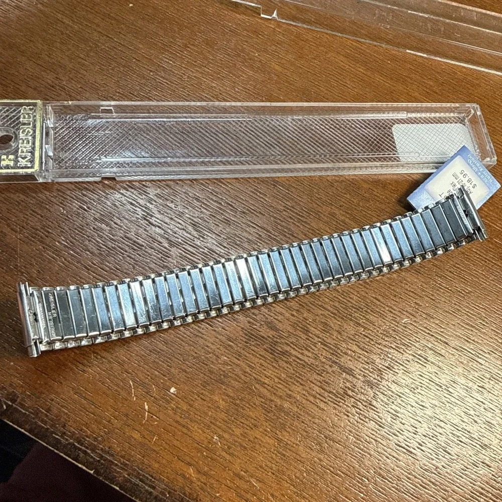 16-21mm Kreisler Gold Silver Tone Wide Dura Flex Stainless Mens Watch Band 705T